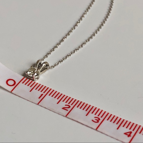DIAMOND & 14k WHITE GOLD DAINTY NECKLACE - Picture 10 of 11